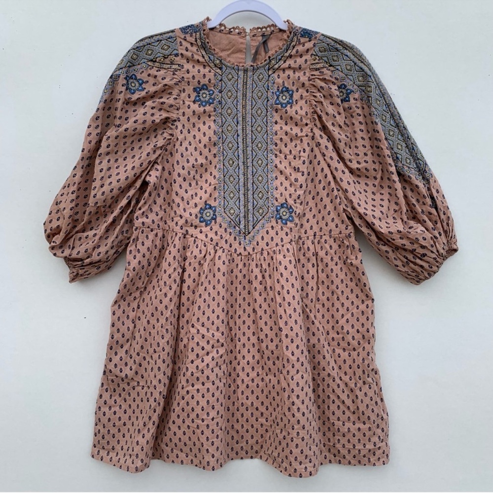 By Anthropology Womens Embroidered Tunic Mini Dress Size XS
Boho
